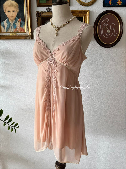 Coquette Nude Mesh Slip Size M