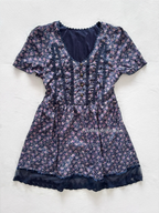Navy Floral Chiffon Babydoll Size M