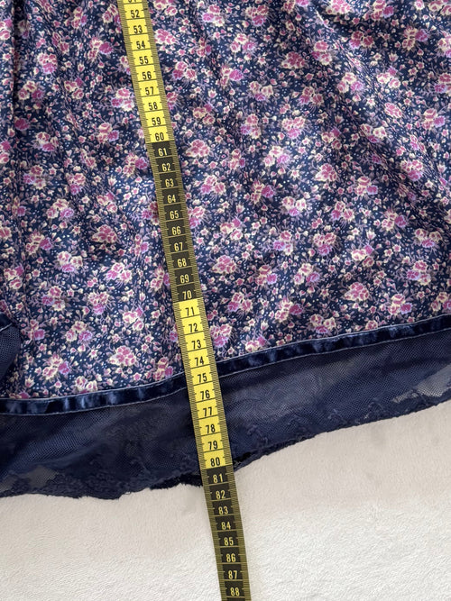 Navy Floral Chiffon Babydoll Size M
