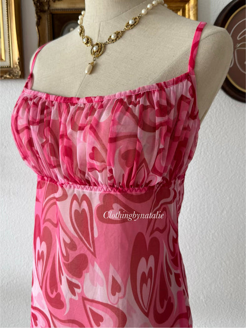 Romantic Heart Mesh Slip Size M