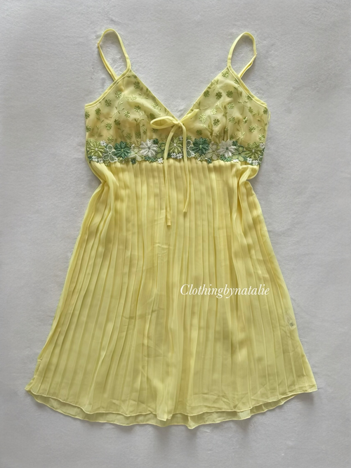 Fairy Pleated Yellow Chiffon Babydoll Size S