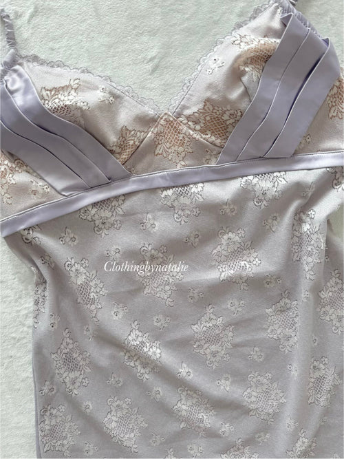Purple Stretchy Nylon Slip Size S