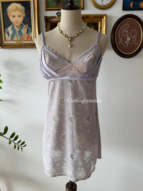 Purple Stretchy Nylon Slip Size S