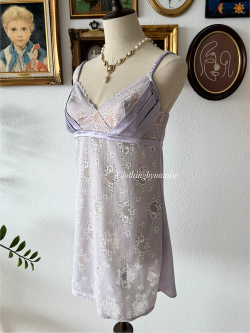 Purple Stretchy Nylon Slip Size S
