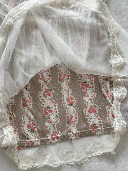 Y2K Floral Stretchy Blouse Size M