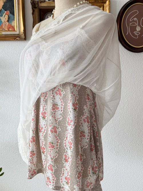 Y2K Floral Stretchy Blouse Size M