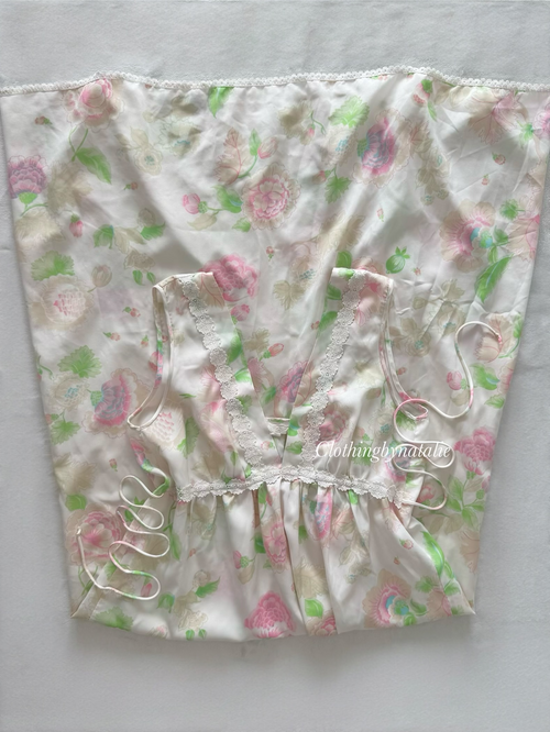 Christian Dior Floral Satin Nightgown Size M