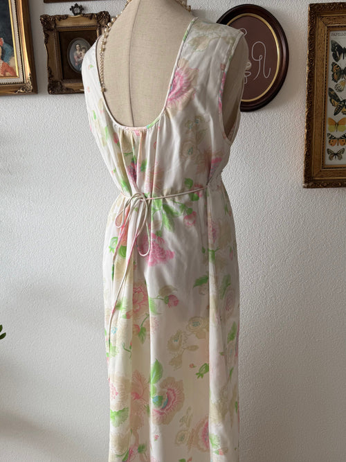 Christian Dior Floral Satin Nightgown Size M