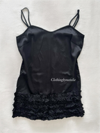 Japanese Black Satin Slip Size S