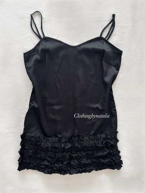 Japanese Black Satin Slip Size S