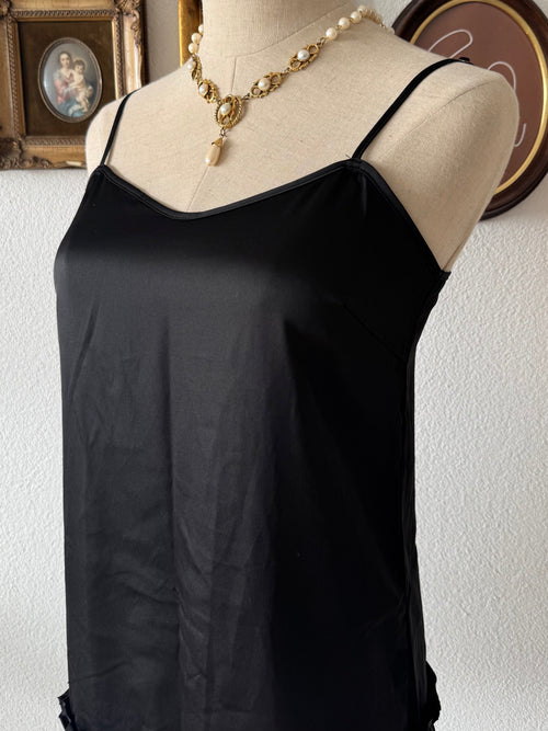 Japanese Black Satin Slip Size S