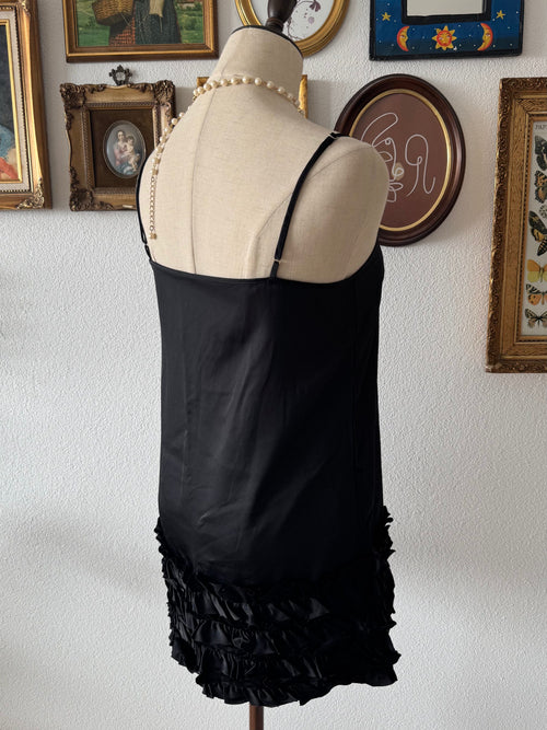 Japanese Black Satin Slip Size S