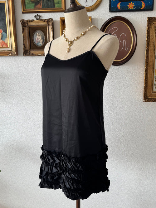 Japanese Black Satin Slip Size S