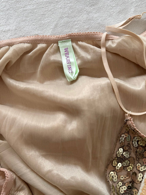 Earthy Brown Mesh Cami Size S