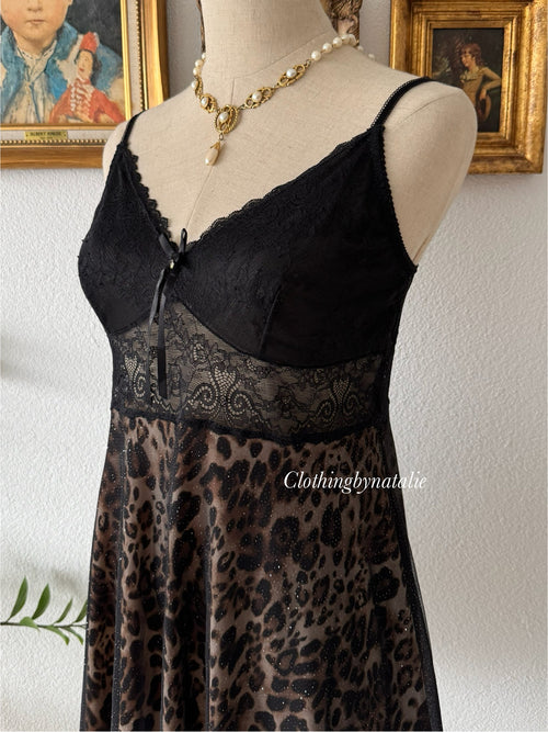 Glitter Leopard Babydoll Size S/M
