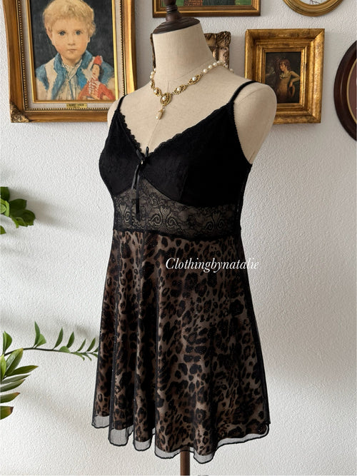 Glitter Leopard Babydoll Size S/M