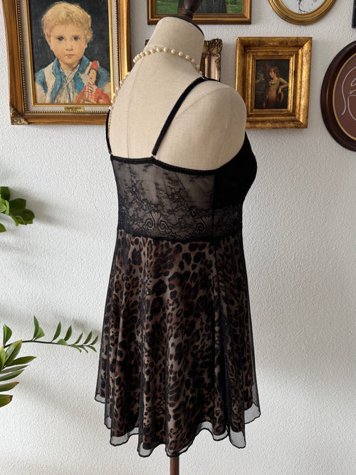 Glitter Leopard Babydoll Size S/M