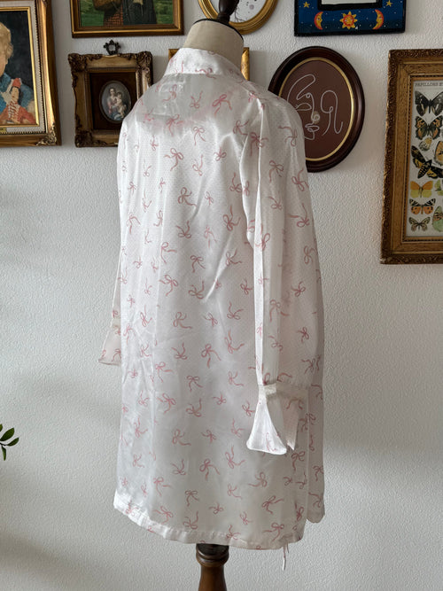 Coquette White Satin Robe Set size S