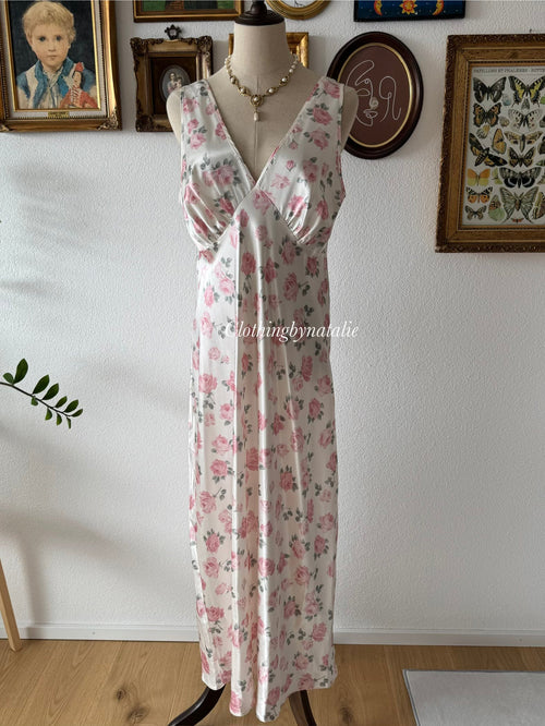 Berkertex Floral Satin Maxi Dress size M