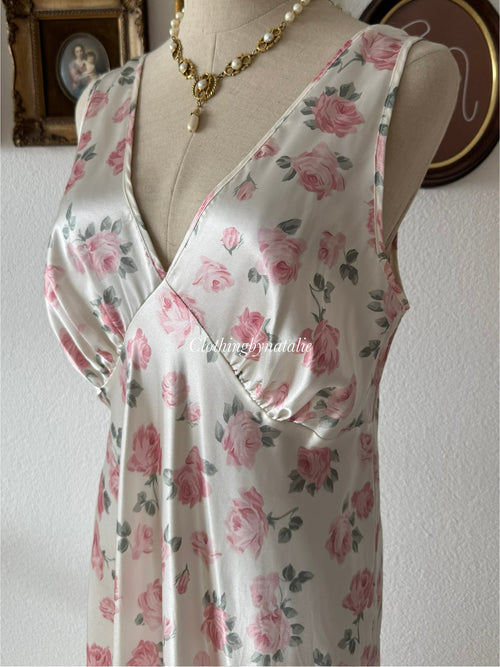 Berkertex Floral Satin Maxi Dress size M