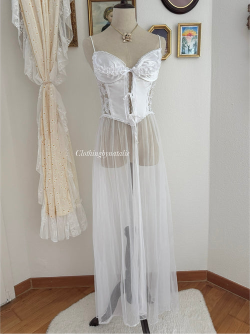 Frederick’s of Hollywood White Peignoir Mix Set size S/M