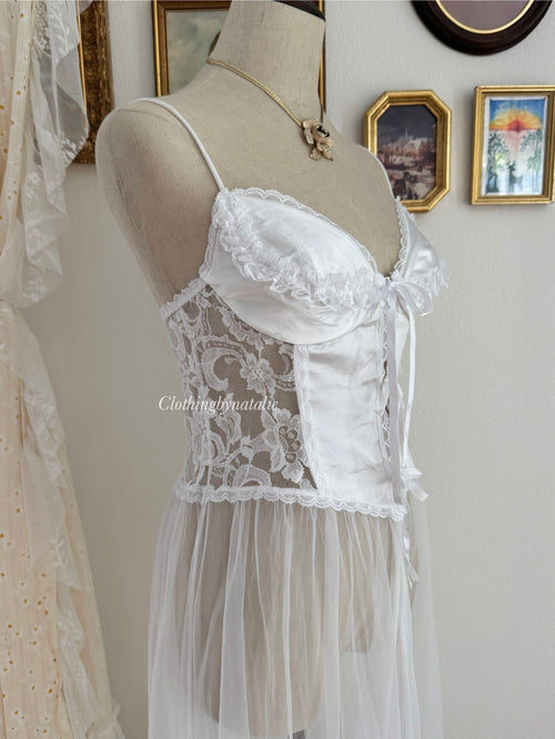 Frederick’s of Hollywood White Peignoir Mix Set size S/M