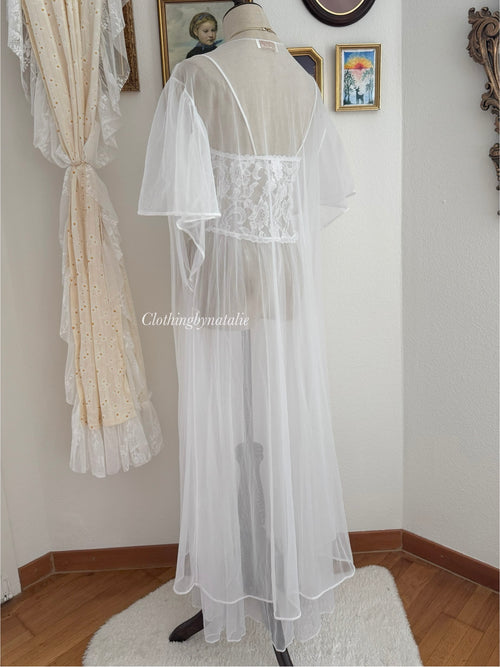 Frederick’s of Hollywood White Peignoir Mix Set size S/M