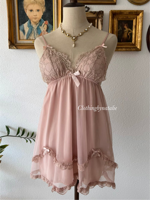 Fairy Pink Mesh Babydoll Size S/M