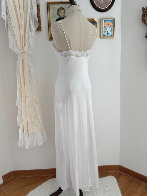 Vandemere White Nylon Chiffon Lace Peignoir size S