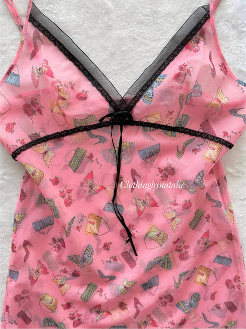 Sheer Pink Chiffon Slip Size XS