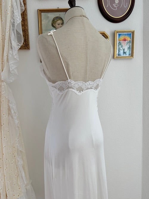 Vandemere White Nylon Chiffon Lace Peignoir size S