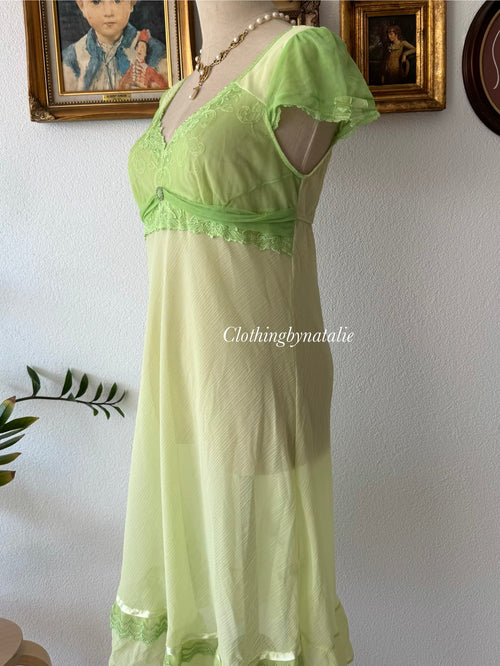 Fairy Green Chiffon Slip Size S