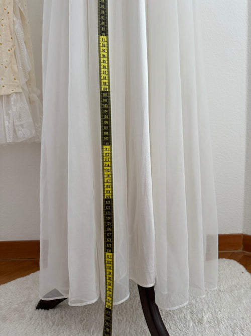 Vandemere White Nylon Chiffon Lace Peignoir size S
