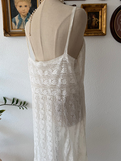Vintage White Lace Nightgown Size L