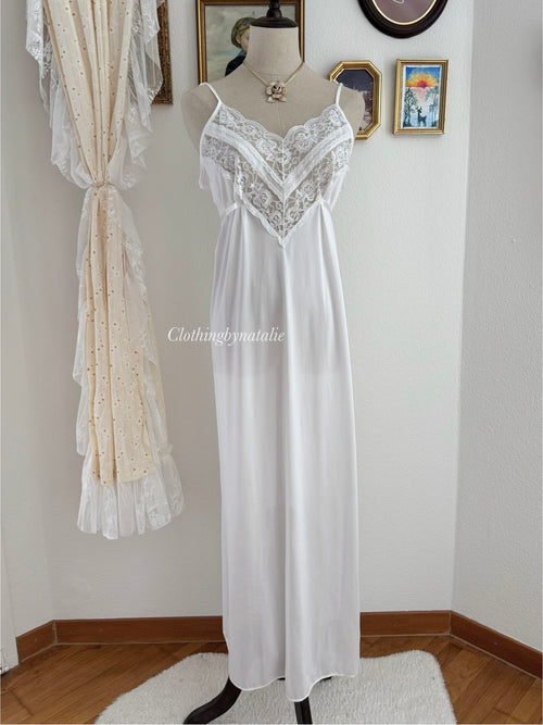 Shannon Lee White Lace Nylon Peignoir size M