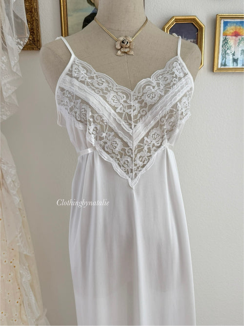 Shannon Lee White Lace Nylon Peignoir size M