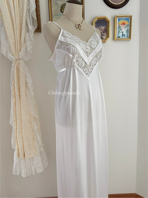 Shannon Lee White Lace Nylon Peignoir size M