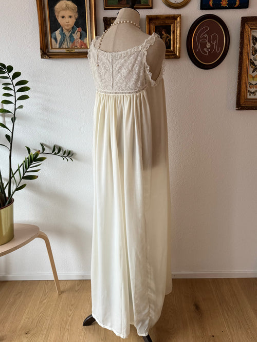 Christian Dior Cream Nylon Maxi Peignoir Set Size S