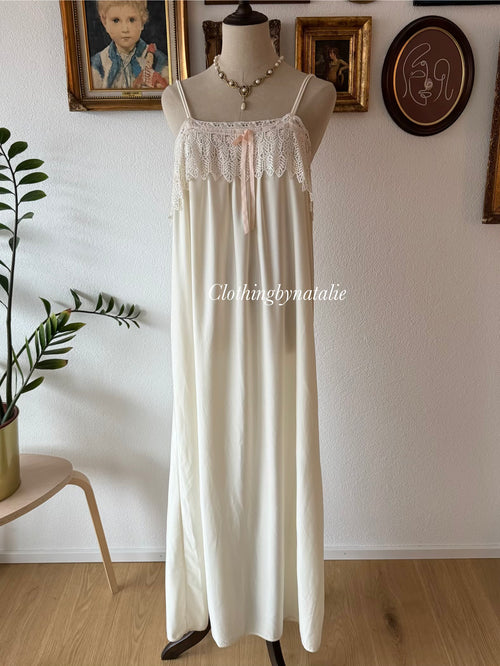 Miss Dior Cream Nylon Maxi Peignoir Set Size S