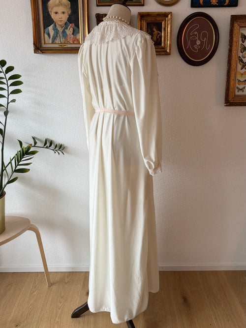 Miss Dior Cream Nylon Maxi Peignoir Set Size S