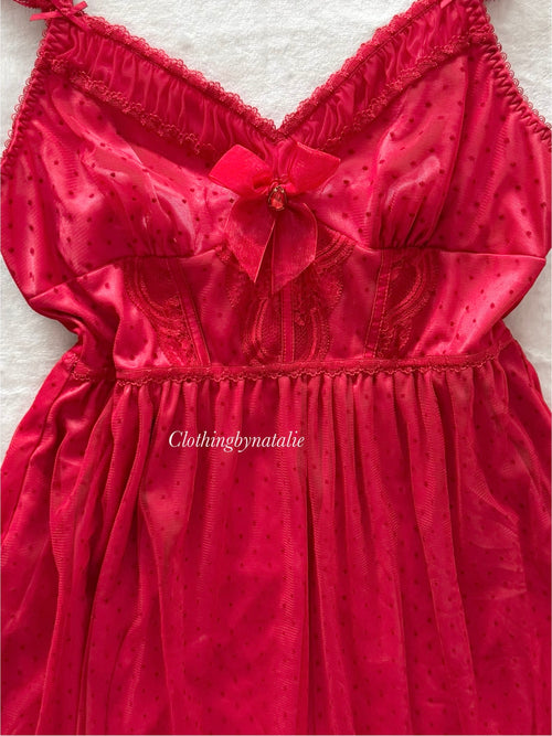Fairy Red Lace Babydoll Size S/M
