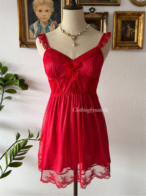 Fairy Red Lace Babydoll Size S/M