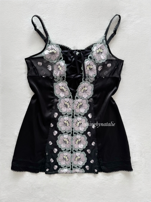 Triumph Black Nylon Lace Minidress Size S