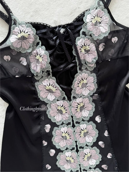 Triumph Black Nylon Lace Minidress Size S