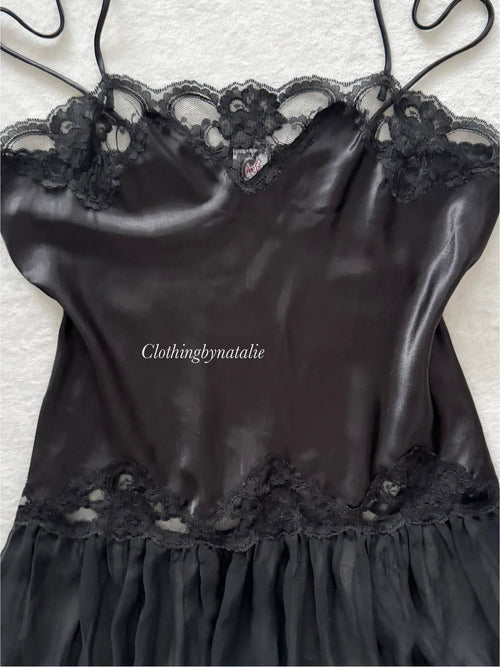Cine Star Black Satin Ballerina Size S