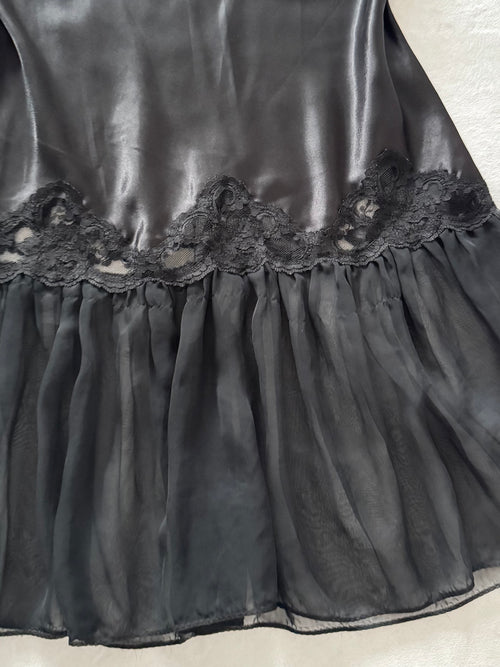 Cine Star Black Satin Ballerina Size S