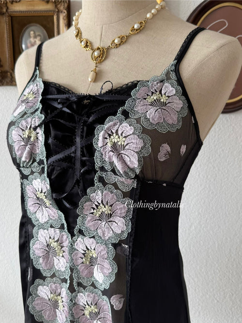 Triumph Black Nylon Lace Minidress Size S