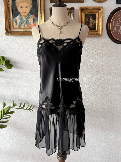 Cine Star Black Satin Ballerina Size S