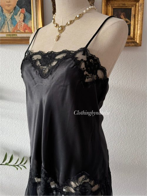 Cine Star Black Satin Ballerina Size S