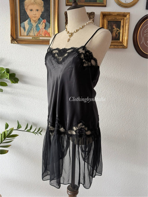 Cine Star Black Satin Ballerina Size S